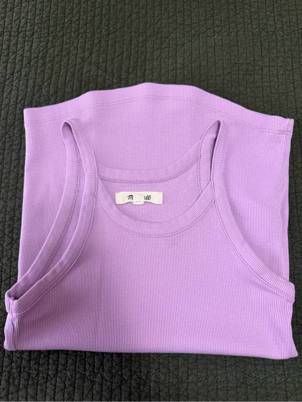 Madewell Lavender Ribbed Tank Top - Women's Sleeveless Top